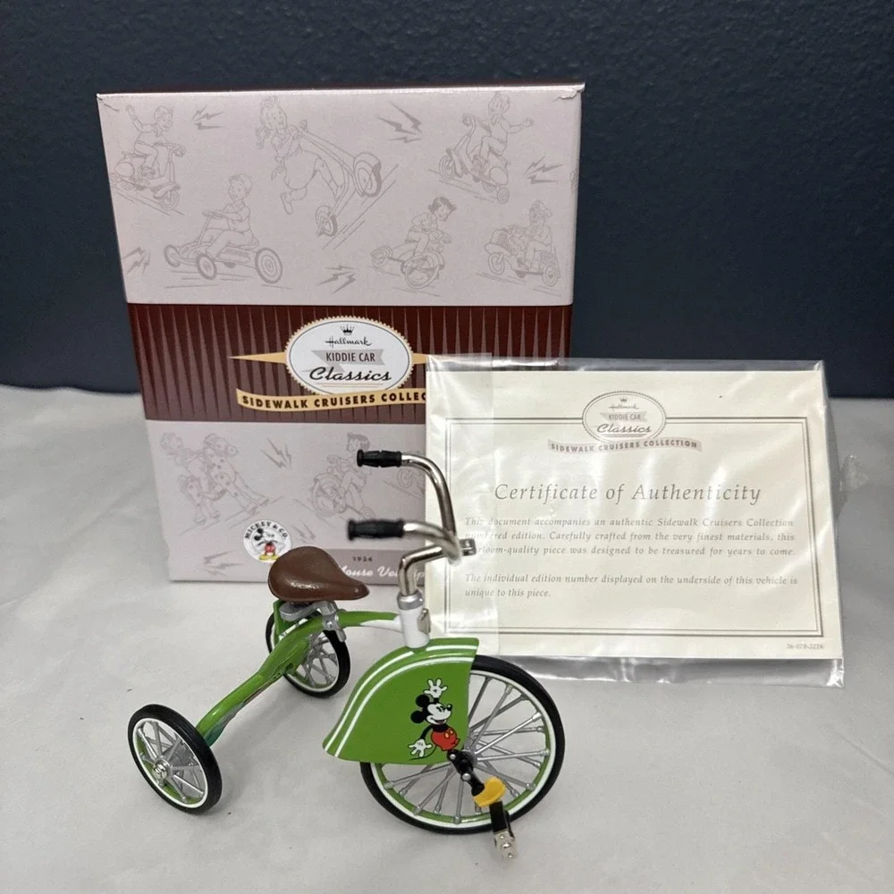 Vintage 1990s Hallmark Kiddie Classics Mickey Mouse Velocipede –‎ Box & COA
